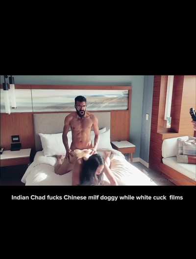 Indian man fucks Chinese pussy whilst white cuck watches. IMAF