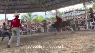 He is going to fall off any moment now