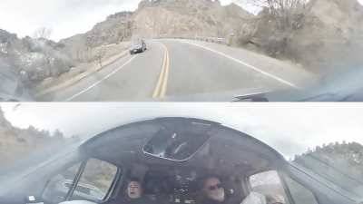 Guy reaching for coffee slams into parents RV