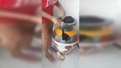Kid Traps Himself in a Vase