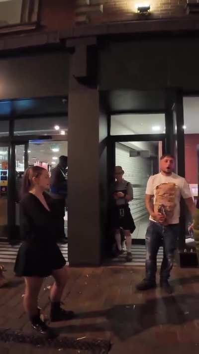 Woman assaults man outside of a McDonald's, asks why he's wants to 