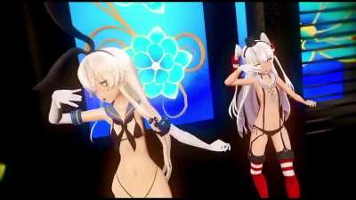 Shimakaze & Amatsukaze - Yoiyoi Kokon [MMD R15]