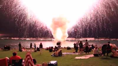 2012 San Francisco fireworks fail, known as &ldquo;The Big Bay Boom&rdquo;, where 15 minutes worth of fireworks went off in 30 seconds (WARNING: LOUD)