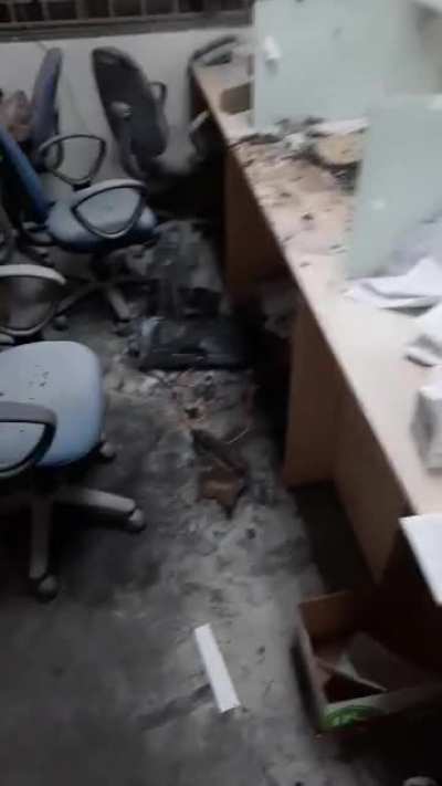 Coworker's computer (directly next to my desk) went up in flames. Luckily no one was hurt.