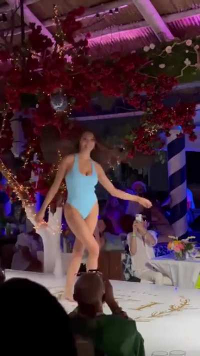 She's just showing off those legs