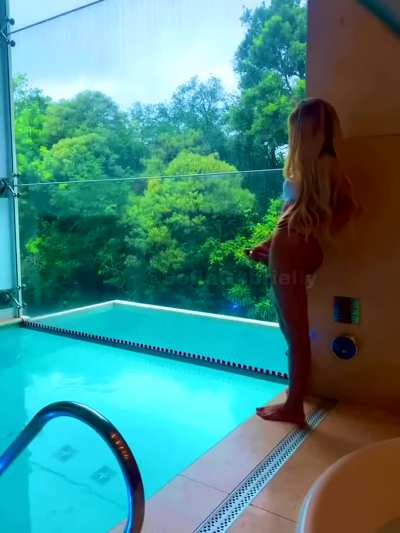 By the pool