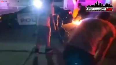 Officer getting knocked out with a brick in Kenosha during a BLM Protest