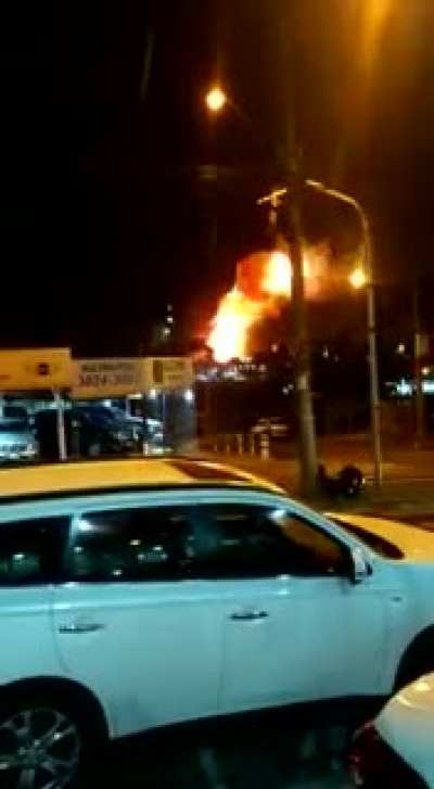Another angle from the explosion at a Gas Station in Brazil