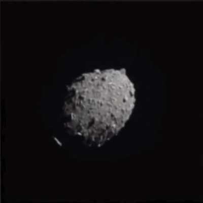 DART impact with Dimorphos gif.