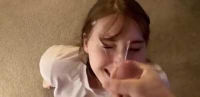 Nerdy girl getting a facial