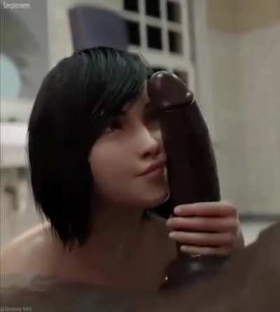 Slapping herself with a BBC