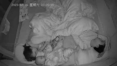 Baby slaps the dad for snoring…