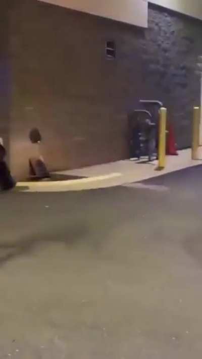 2 police officers pull their guns on the man recording. He did not have a weapon
