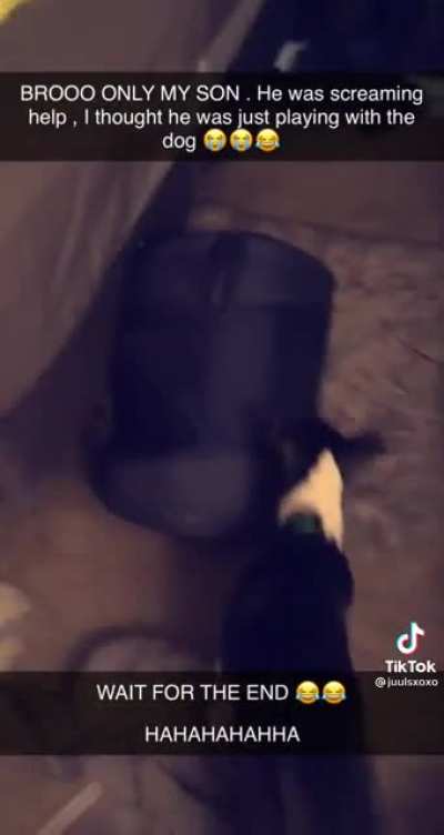 Son gets stuck, parents watch
