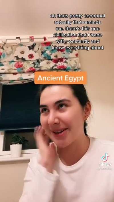 Ancient Greece and Ancient Egypt having a conversation &ldquo;not the library 💀💀&rdquo;