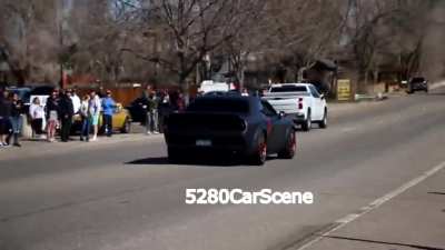 Challenger hits truck while leaving C&amp;amp;C