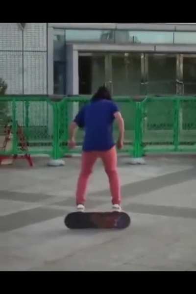 Dude goes from one skateboard to another