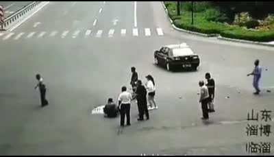 The truck really has something against that man
