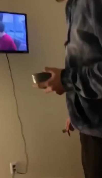 To put the broken TV out of its misery