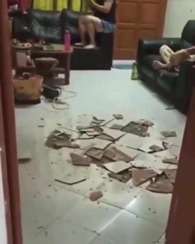 New heated floor pops tile from it