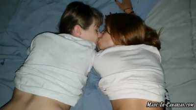 Threesome Anal with two horny young babes