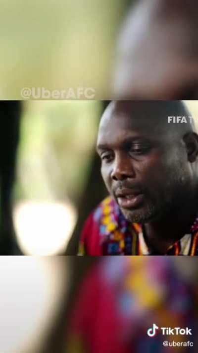 The only African player to ever win Ballon D&rsquo;or, George Weah and he instantly gives it Le proffessur 🥰🥰❤️❤️