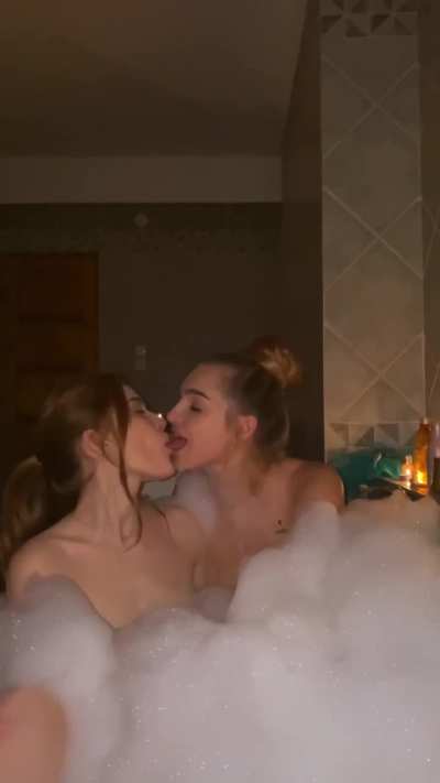 Cozy bathtub makeout session