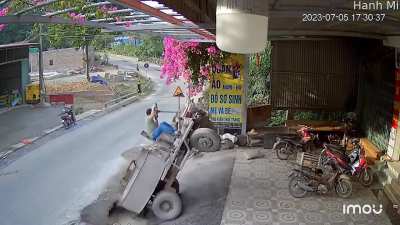 To drive a cement mixer up an incline
