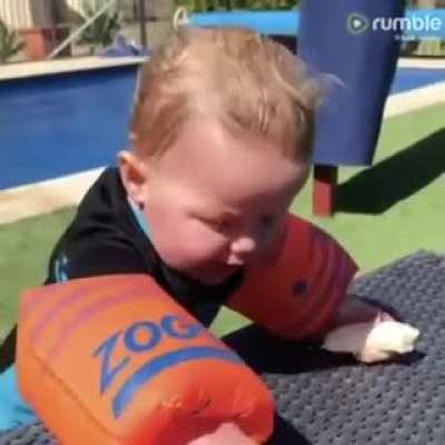 kid eating banana