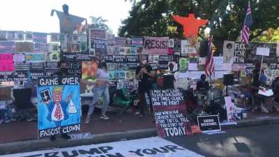 In front of the White House right now.