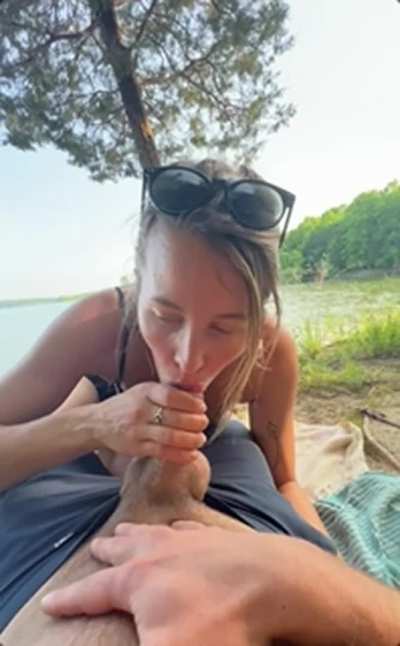 I was swallowing his cum and thought I heard someone coming...