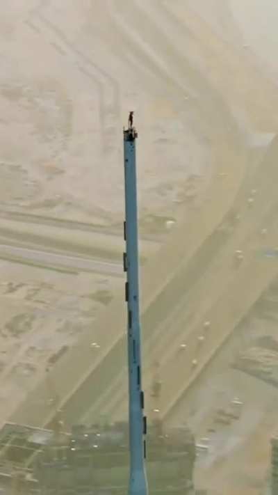 Standing on the tallest man made structure
