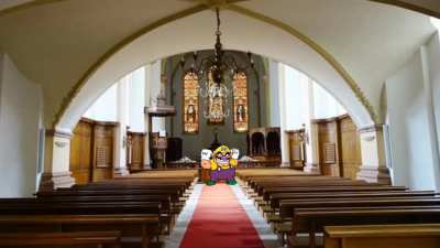 Wario in the church