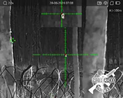 Destruction of the enemy with aimed shots from one of the SSO fighters from the "Brotherhood of War" unit. Serebryan Forest, Luhansk region.