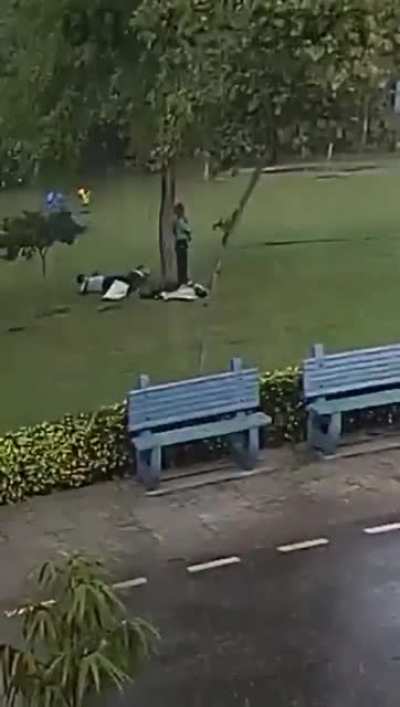 WCGW Standing under a tree while raining