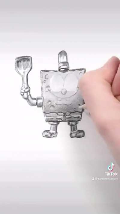Chrome Spongebob Speed Drawing - wait for the end!