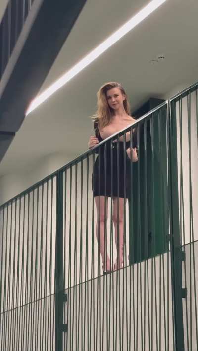 Naughty in hotel hall