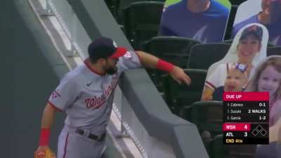 Adam Eaton handing a ball to a "fan"