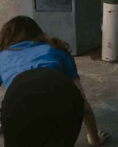 Emma Stone on all fours