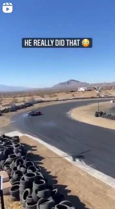 Racecar Driver asserting his dominance.