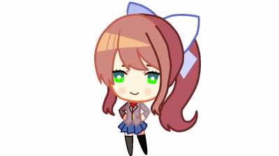 Monika hair animation test for a chibi rig I made in Adobe Animate