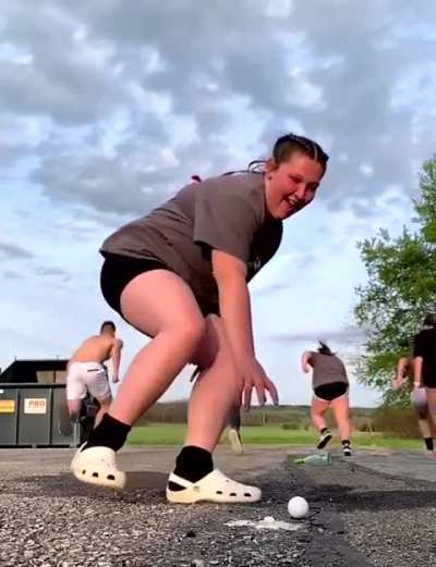 In crocs no less