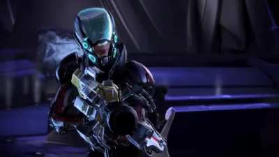 Giving Shepard the M-920 Cain makes this scene hilarious