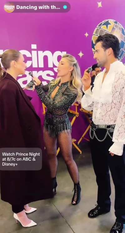 Stassi on DWTS live with Emma and Jan.