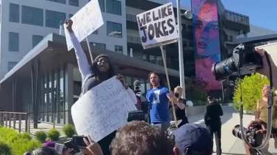Dick Masterson at the Dave Chappelle protest.. lol