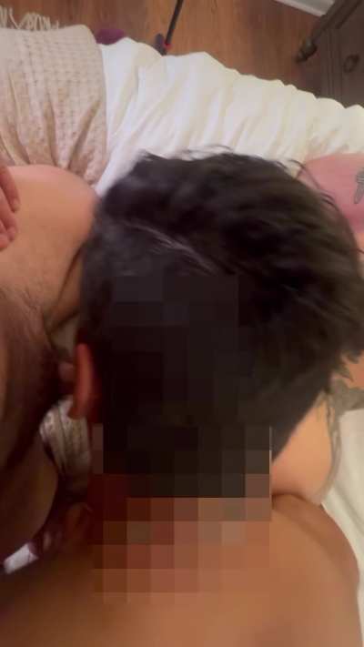 A Perfect MMMF; Hubby &amp;amp; Guy 1 Frotting &amp;amp; taking turns sucking each other before alternating fucking me from behind while I suck Guy 2 in the Front.