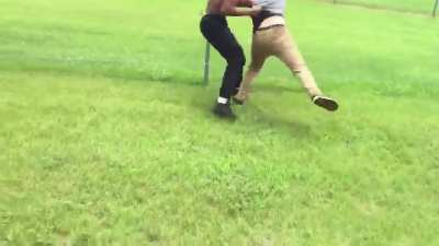 Kicking someone while they're down