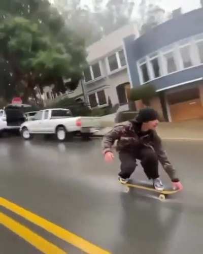 A scary hill after it&rsquo;s rained and a couple of skater bois