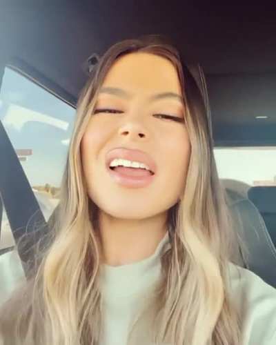 in her car