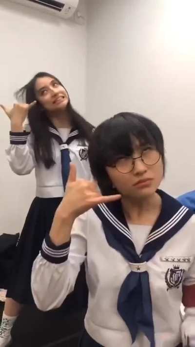Camera woman Rin filming camera woman Mizyu filming Kanon and Suzuka